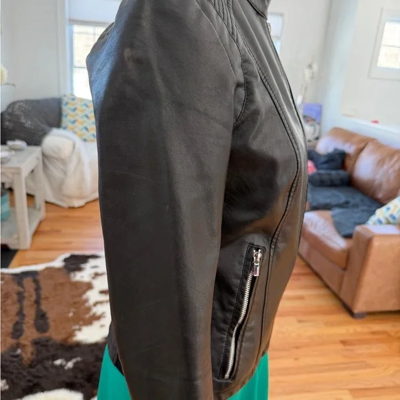 Express Black Faux Leather Jacket - Picture 6 of 8